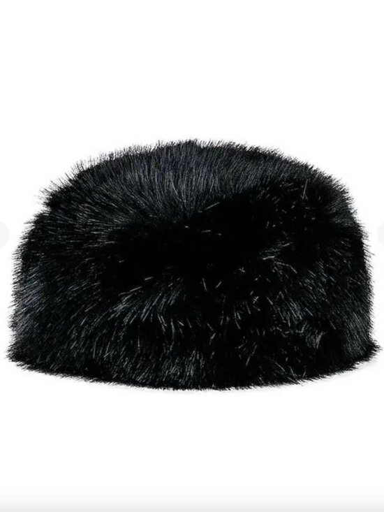 Adrienne Landau Faux Fox Fur Hat in Jet Black Russian Winter Hat main image 5